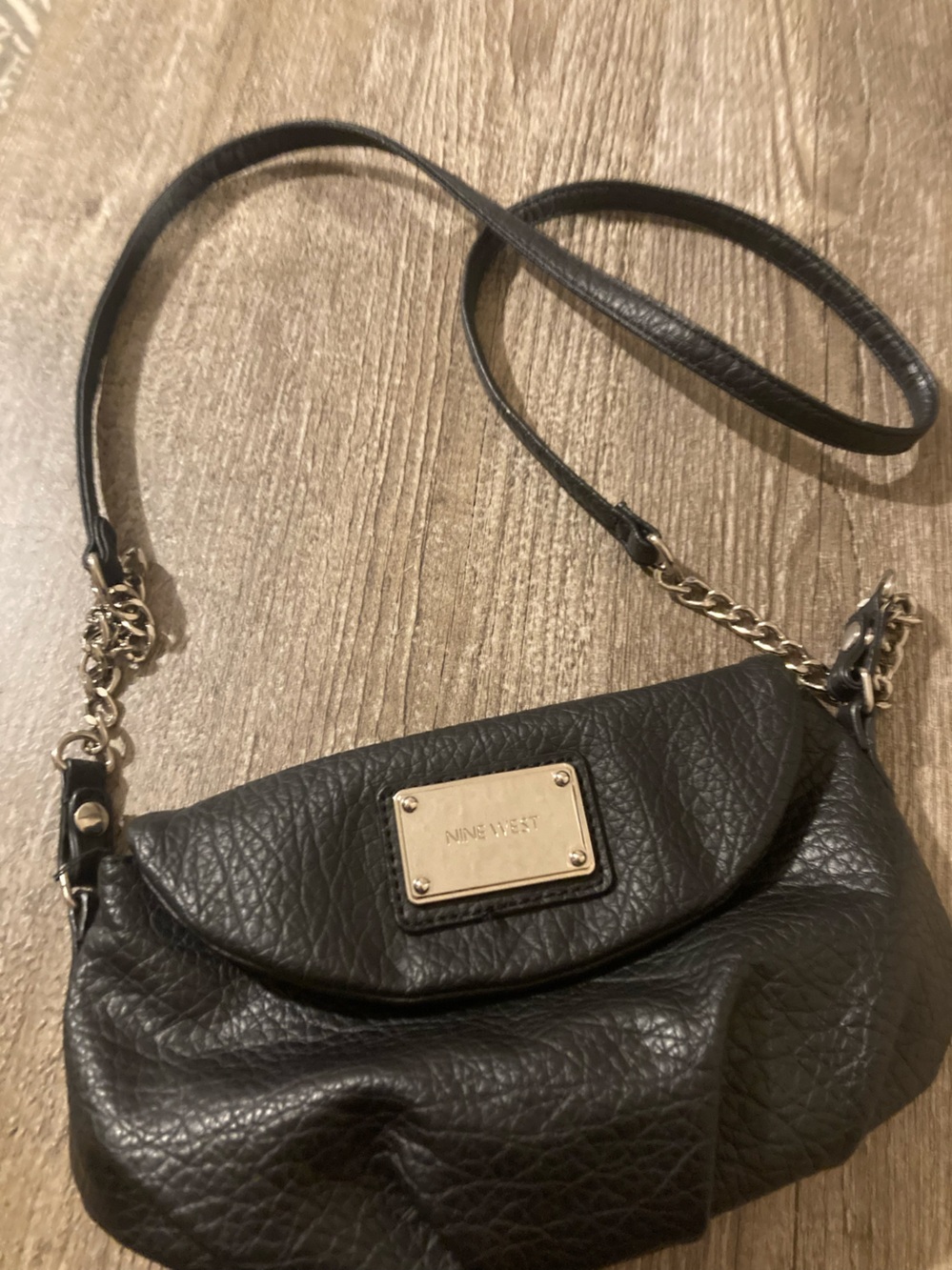 Nine West Black Crossbody Bag with Gold Hardware